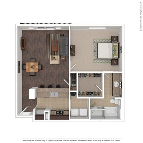 The Marley Floor Plan at The Maywood, Oklahoma City, OK, 73104